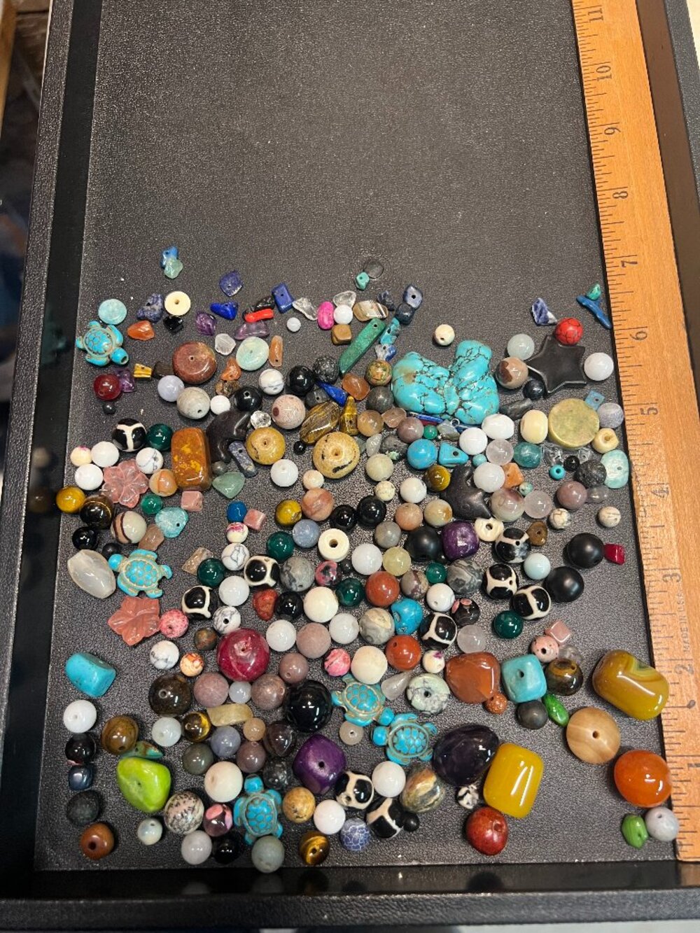 1/2 pound stone/gemstone craft bead mix Lot K